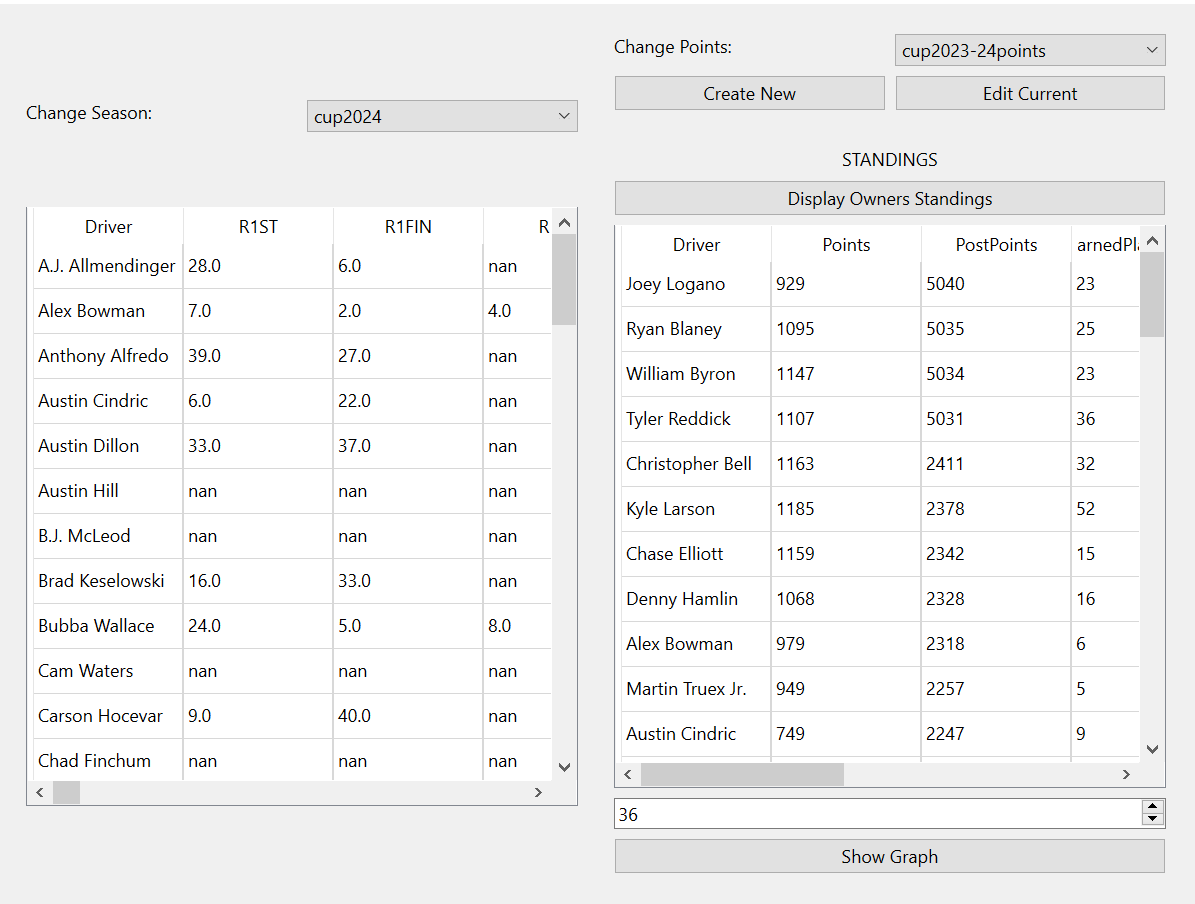 Points desktop app main window